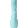 Голубой вибратор с клиторальным стимулятором CRYSTAL - 18,3 см. купить в секс шопе