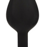 Черная силиконовая анальная пробка с прозрачным кристаллом - 8 см. купить в секс шопе