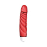 Красный вибратор с рёбрышками Mr. Big Intense - 18,4 см. купить в секс шопе