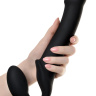 Черный безремневой страпон Silicone Bendable Strap-On L купить в секс шопе