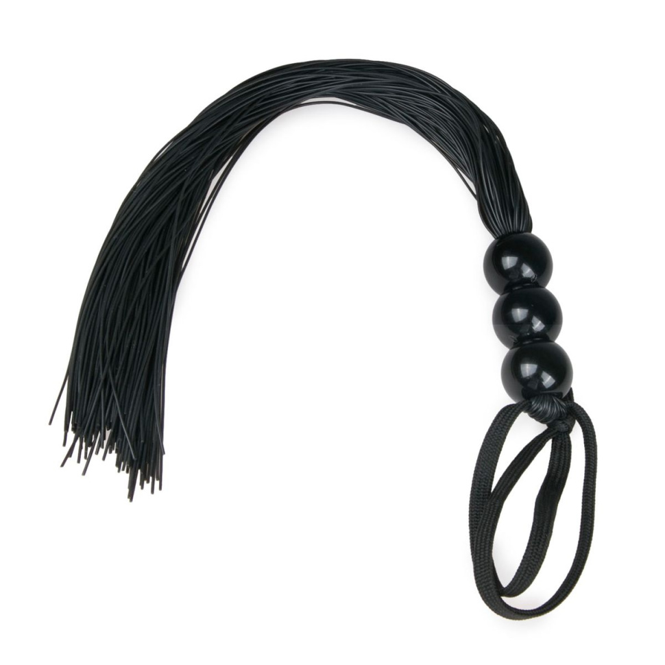 Черная силиконовая плеть Silicone Whip - 32 см. купить в секс шопе