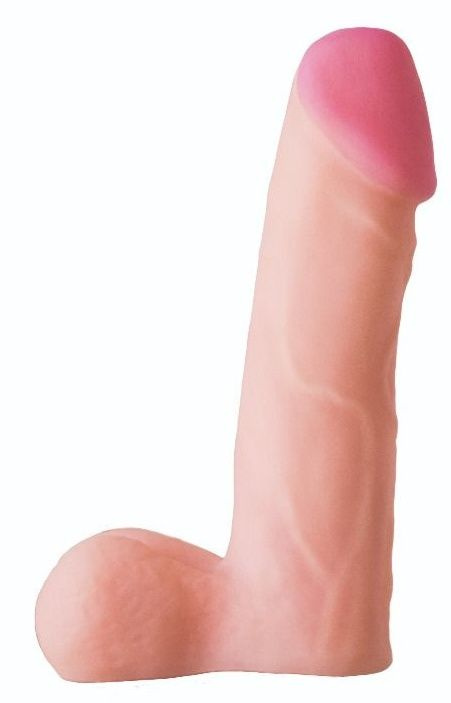 Телесная реалистичная насадка на Harness с коннектором BLACK LINE - 17 см. купить в секс шопе
