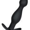 Черная силиконовая анальная пробка с ограничителем - 11,5 см. купить в секс шопе