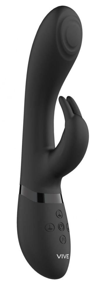 Черный вибромассажер-кролик Cato - 21,5 см. купить в секс шопе