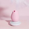Нежно-розовый вакуум-волновой стимулятор с вибрацией и базой-ночником Cuddly Bird купить в секс шопе