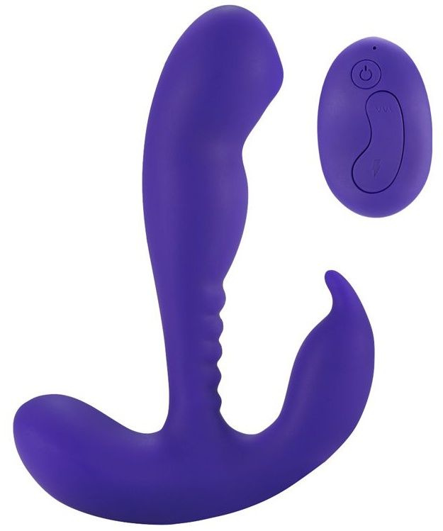 Фиолетовый стимулятор простаты Remote Control Prostate Stimulator with Rolling Ball - 13,3 см. купить в секс шопе