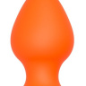 Оранжевая анальная пробка PLUG WITH SUCTION CUP - 11,6 см.  купить в секс шопе