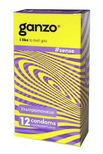 Тонкие презервативы для большей чувствительности Ganzo Sence - 12 шт. купить в секс шопе