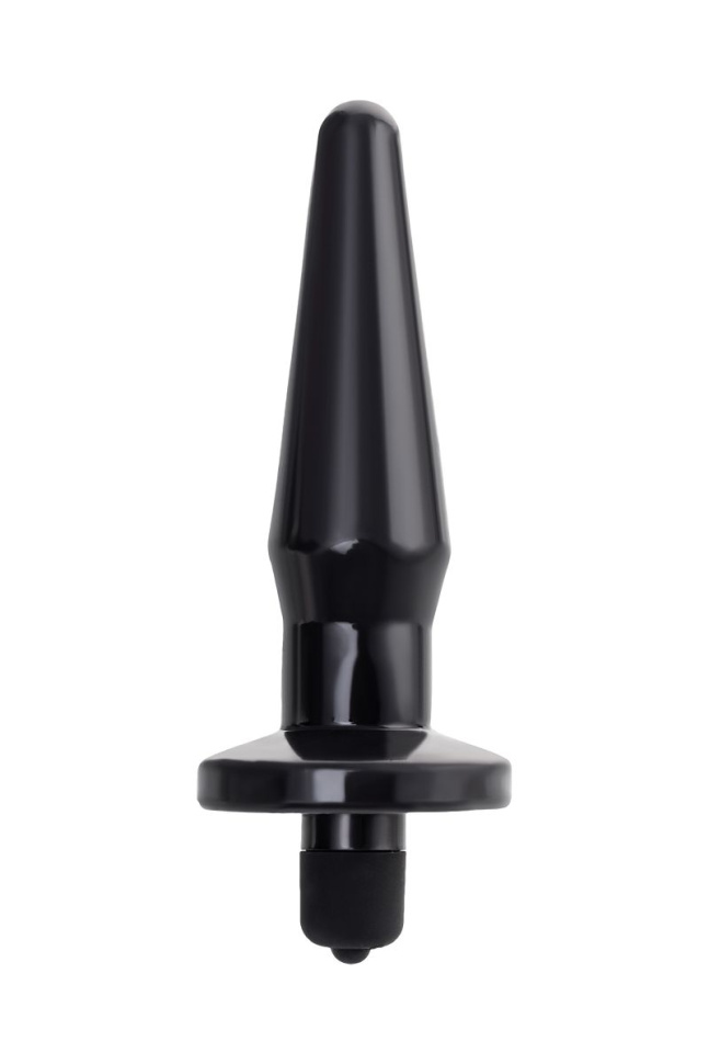 Черная анальная втулка Lacerta с вибрацией - 12,1 см. купить в секс шопе