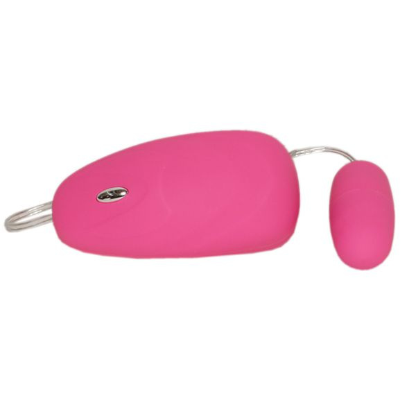 Розовое бархатистое виброяичко с выносным пультом управления купить в секс шопе