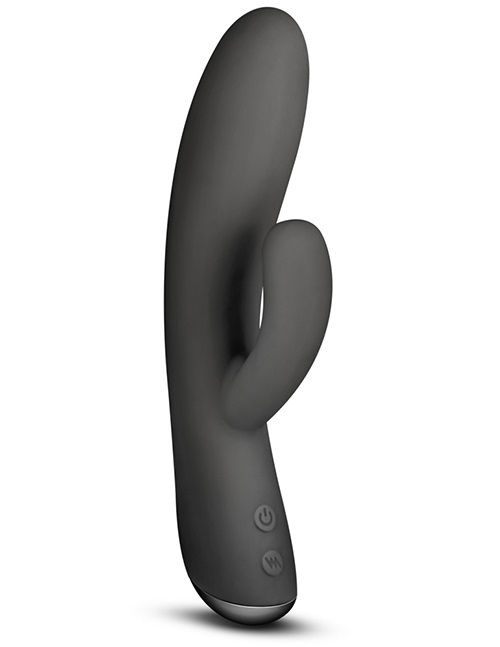 Чёрный вибратор с клиторальной стимуляцией Cecilia - 18,7 см. купить в секс шопе