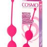 Розовые двойные вагинальные шарики Cosmo с хвостиком для извлечения купить в секс шопе