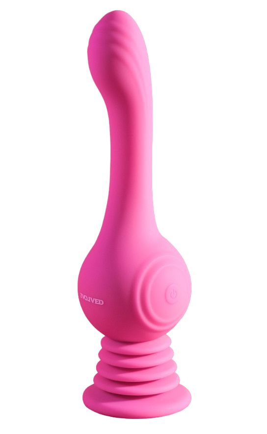 Розовый вибромассажер Gyro Vibe для зоны G - 24 см. купить в секс шопе