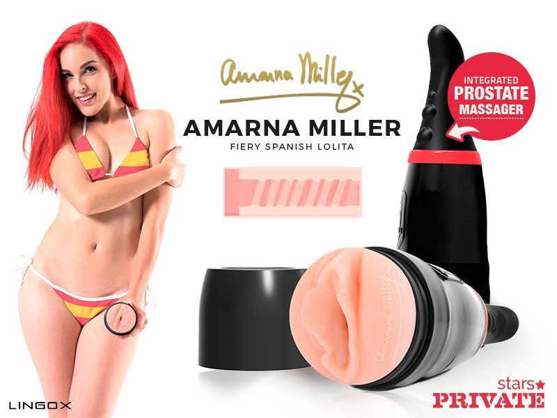 Мастурбатор-вагина Private Amarna Miller Vagina в тубе с хвостиком для массажа простаты купить в секс шопе
