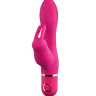 Розовый вибратор с клиторальным зайчиком ABIA DELPHYNE - 17,8 см. купить в секс шопе