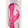 Розовый вибратор с клиторальным зайчиком ABIA DELPHYNE - 17,8 см. купить в секс шопе