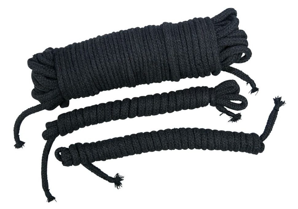 Чёрные хлопковые верёвки для бондажа купить в секс шопе
