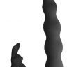 Черная вибронасадка для двойного проникновения Jungle Bunny - 17 см. купить в секс шопе