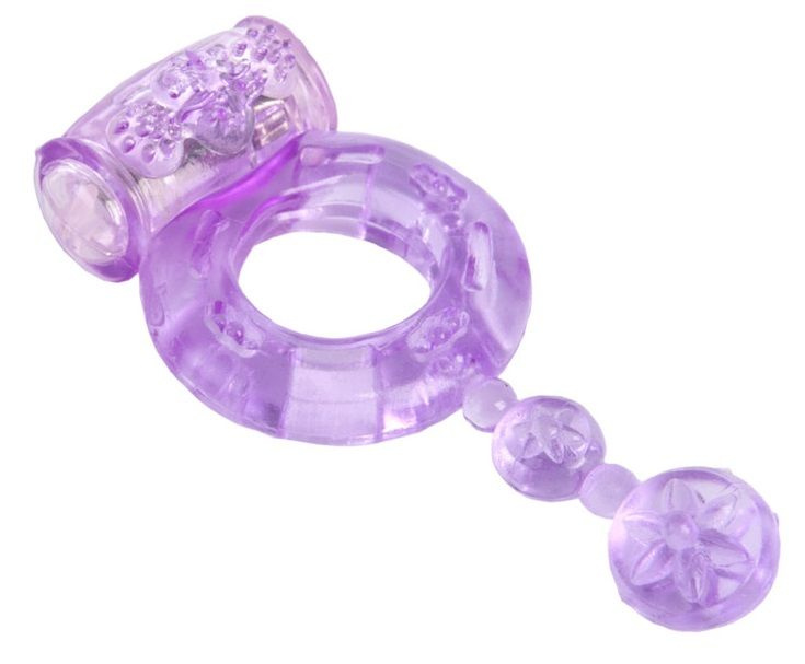 Фиолетовое эрекционное кольцо с вибратором купить в секс шопе