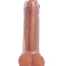 Увеличивающая насадка с ребрами Kanikule - 17 см. купить в секс шопе