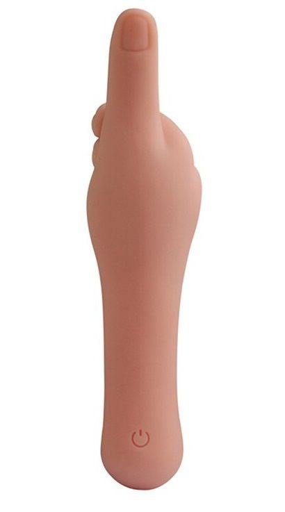Телесный вибромассажёр Thumb-up Teaser в форме руки - 16 см. купить в секс шопе