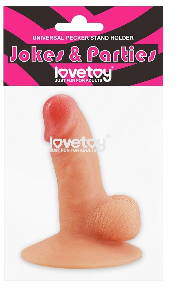 Телесный пенис-сувенир Universal Pecker Stand Holder купить в секс шопе