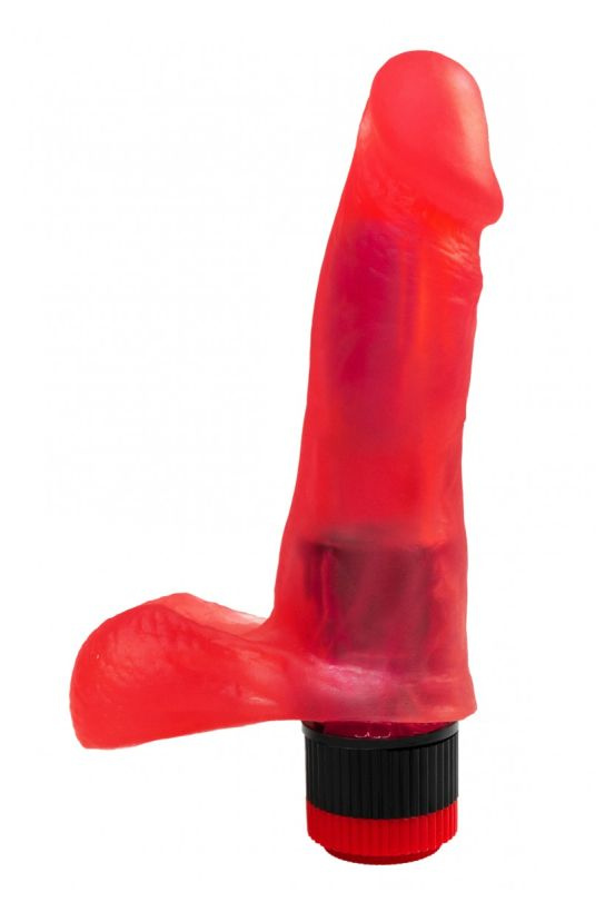 Красный гелевый вибратор №2 - 16 см. купить в секс шопе