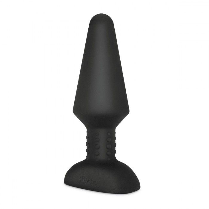 Большая чёрная вибропробка Rimming Plug XL - 16 см. купить в секс шопе