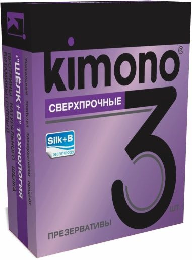 Сверхпрочные презервативы KIMONO - 3 шт. купить в секс шопе