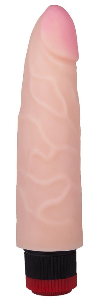Вибромассажёр-реалистик с розовой головкой - 17 см. купить в секс шопе