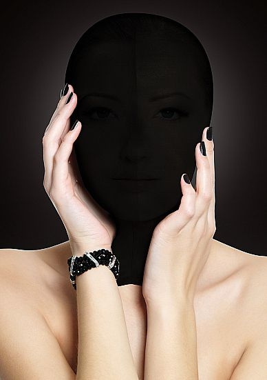 Закрытая черная маска на лицо Subjugation купить в секс шопе
