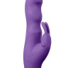 Фиолетовый вибратор с клиторальным стимулятором PURRFECT SILICONE DELUXE RABBIT 100FNCT - 20 см. купить в секс шопе