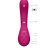 Розовый вибромассажер Miki со стимулятором клитора - 17 см. купить в секс шопе