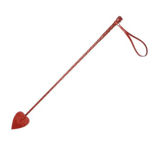 Красный кожаный стек с наконечником-стрелой - 70 см. купить в секс шопе