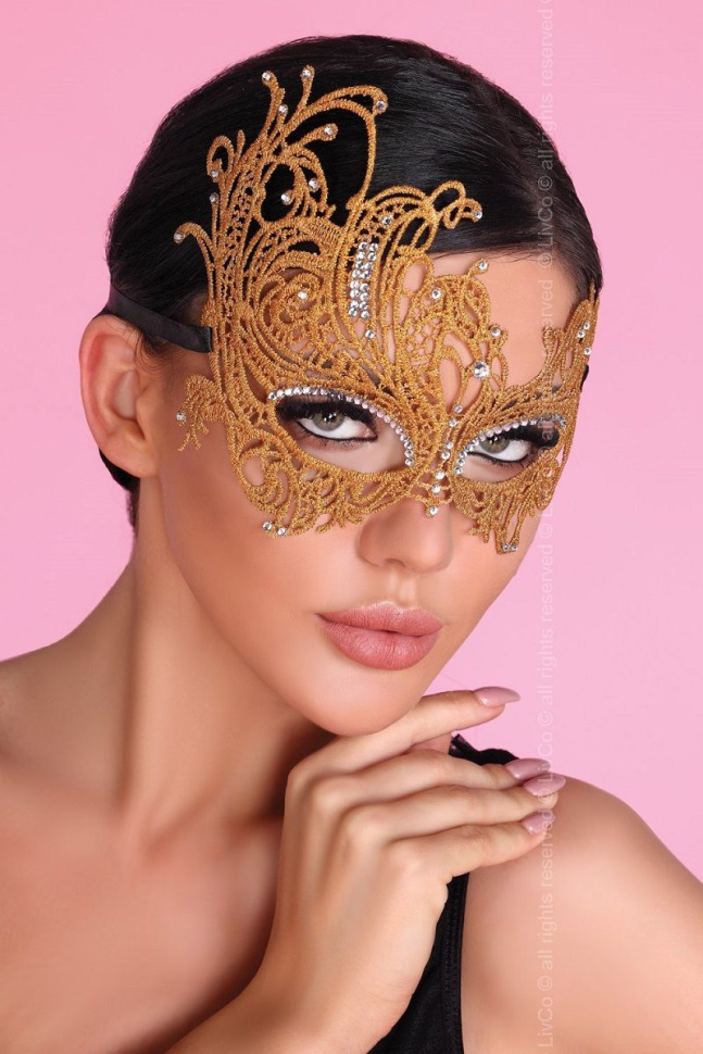 Золотистая ажурная маска Mask Golden купить в секс шопе