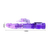 Фиолетовый вибратор-ротатор с клиторальным отростком - 21 см. купить в секс шопе