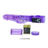 Фиолетовый вибратор-ротатор с клиторальным отростком - 21 см. купить в секс шопе