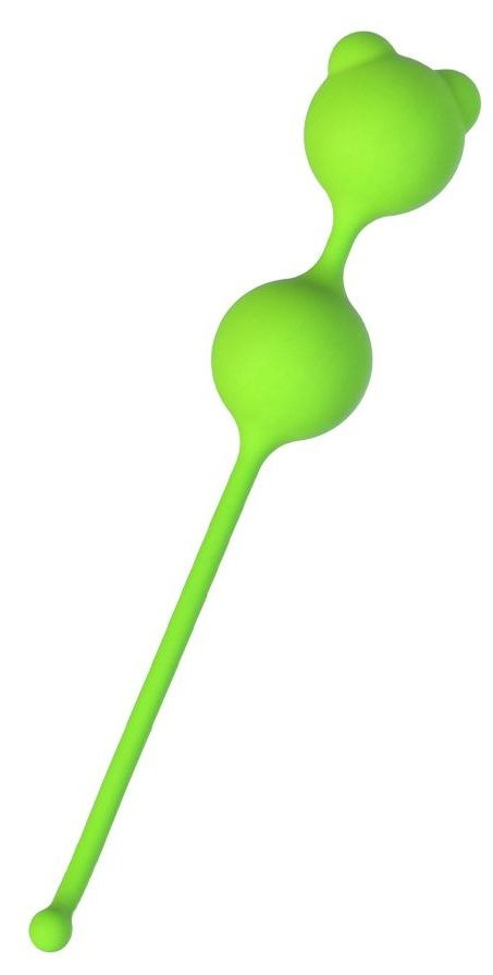Зеленые вагинальные шарики A-Toys с ушками купить в секс шопе