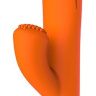 Оранжевый вибратор TENDER TULIP со стимулятором клитора - 22 см. купить в секс шопе