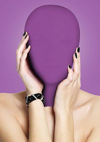 Закрытая фиолетовая маска на лицо Subjugation купить в секс шопе