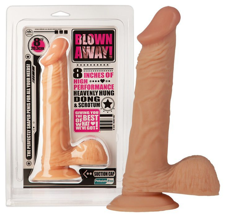 Фаллоимитатор-реалистик BLOUN AWAY - 23 см.  купить в секс шопе
