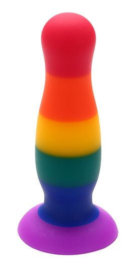 Разноцветная анальная пробка COLOURFUL PLUG - 12,5 см. купить в секс шопе