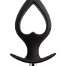 Черная вибровтулка с полой серединой в виде сердечка Cordis L - 17 см. купить в секс шопе