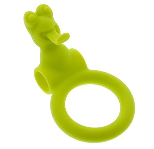 Зелёное эрекционное кольцо с вибрацией NEON FROGGY STYLE VIBRATING RING купить в секс шопе