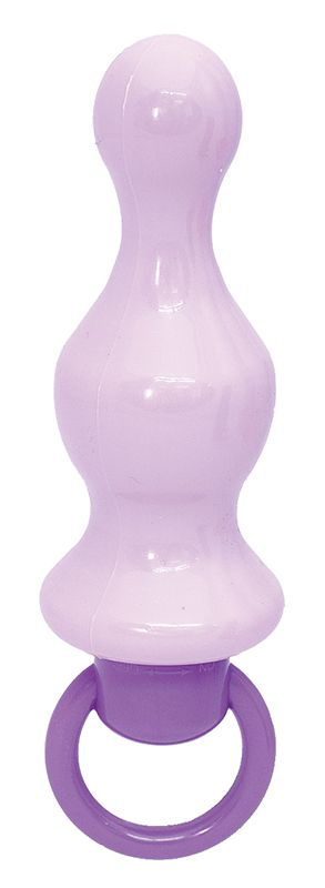 Сиреневая анальная вибровтулка со встроенным вибратором - 8,9 см.  купить в секс шопе