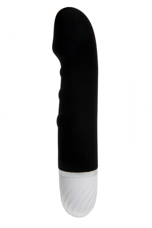 Черный силиконовый вибратор для точки G - 17 см. купить в секс шопе