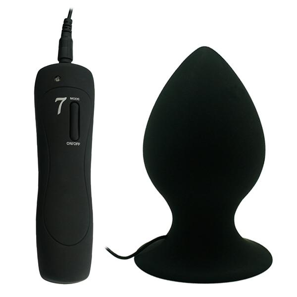 Черный виброплаг с выносным пультом Anal Plug XL - 11,4 см. купить в секс шопе
