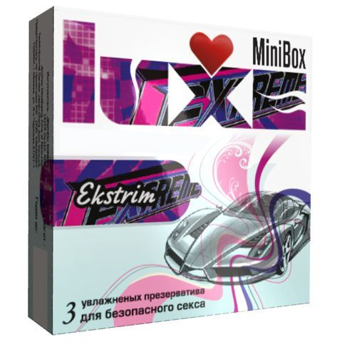 Ребристые презервативы Luxe Mini Box Экстрим - 3 шт. купить в секс шопе