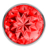 Малая серебристая анальная пробка Diamond Red Sparkle Small с красным кристаллом - 7 см. купить в секс шопе