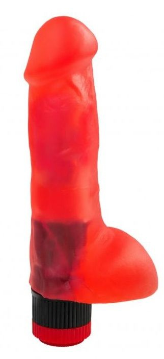 Красный гелевый вибратор №5 - 16 см. купить в секс шопе